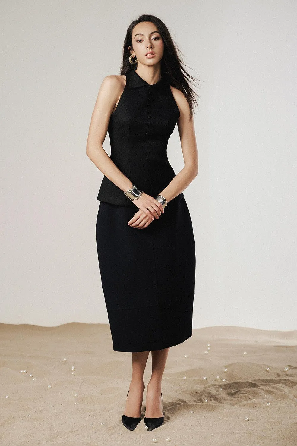 Tulip Cocoon Basic Punto Calf Length Skirt