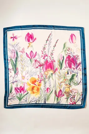 Tulips Garden Square Printed Scarf