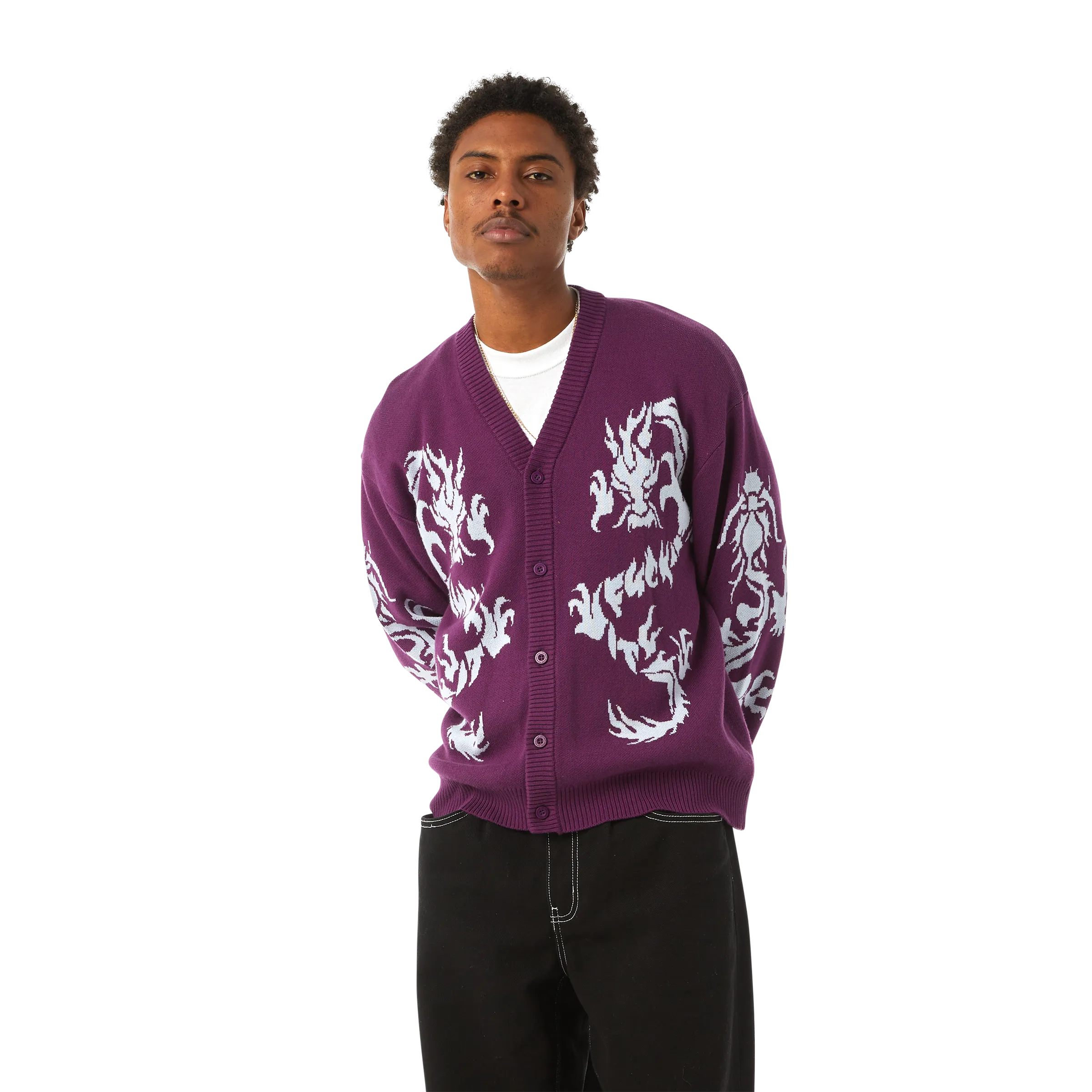 Twin Dragon Cardigan (Purple)