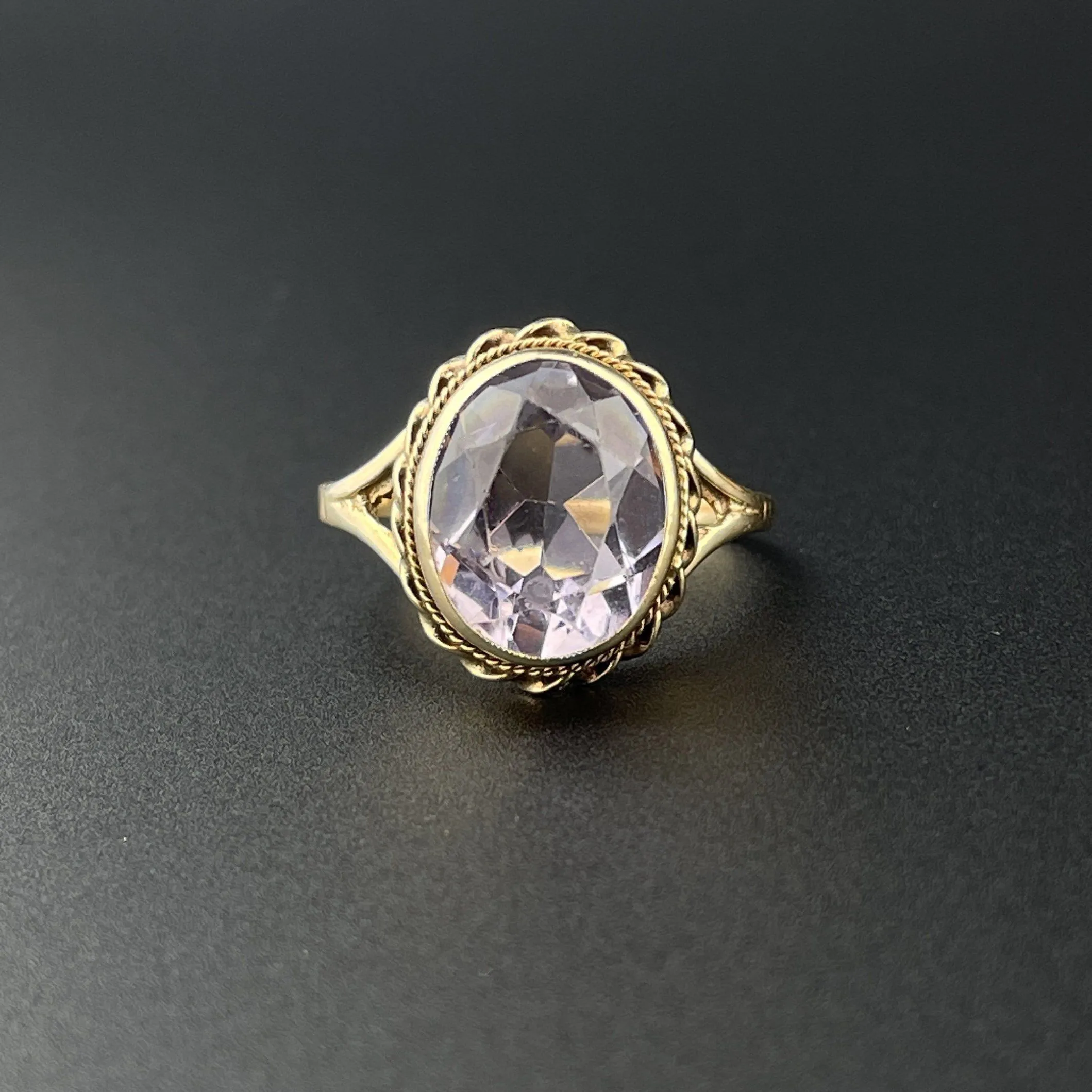 Vintage 10K Gold 5 CTW Amethyst Ring