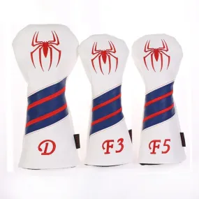 Volf Golf Red White Blue Leather Spider Headcovers