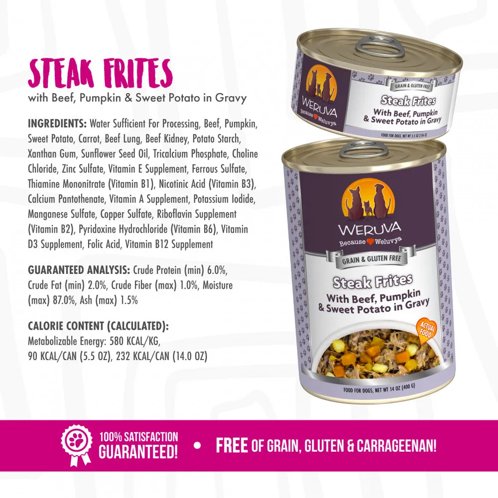 Weruva Steak Frites with Beef, Pumpkin & Sweet Potato in Gravy Canned Dog Food