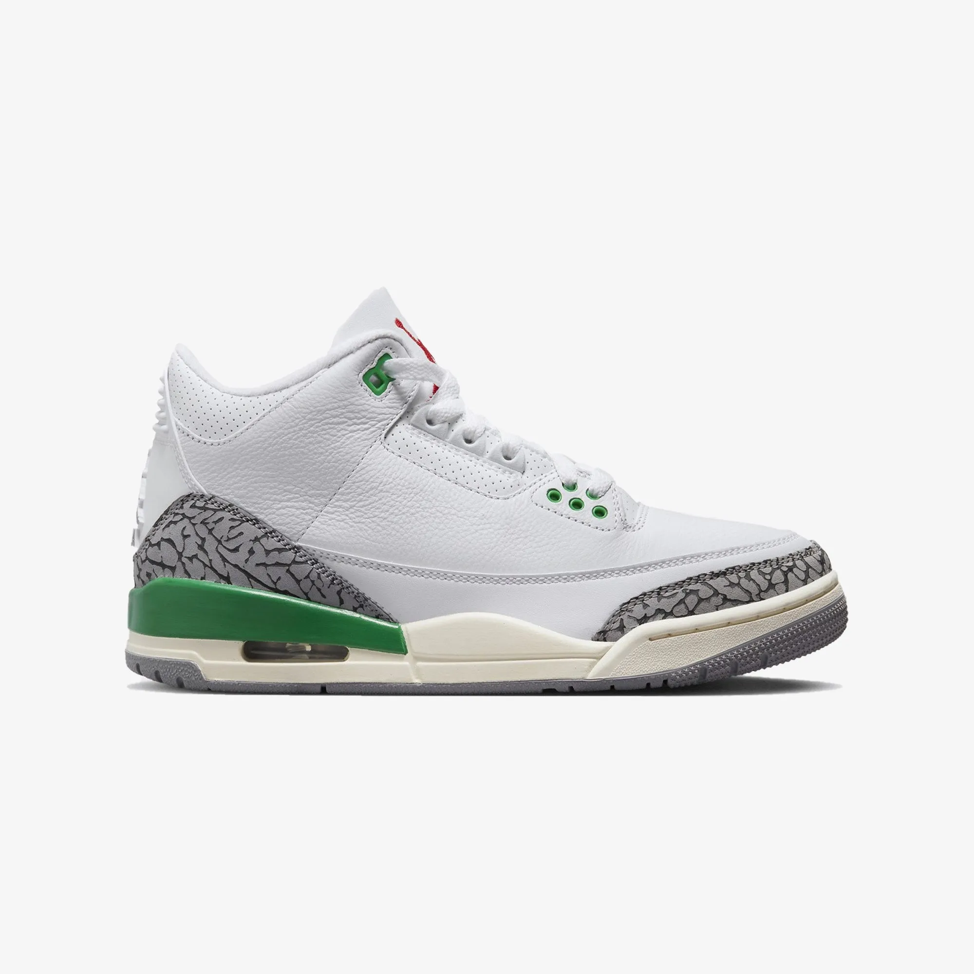 WMN'S AIR JORDAN 3 RETRO 'WHITE/VARSITY RED-LUCKY GREEN'