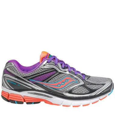 Women's Saucony ProGrid Guide 7 Silve/Coral/Purple Running Shoe -