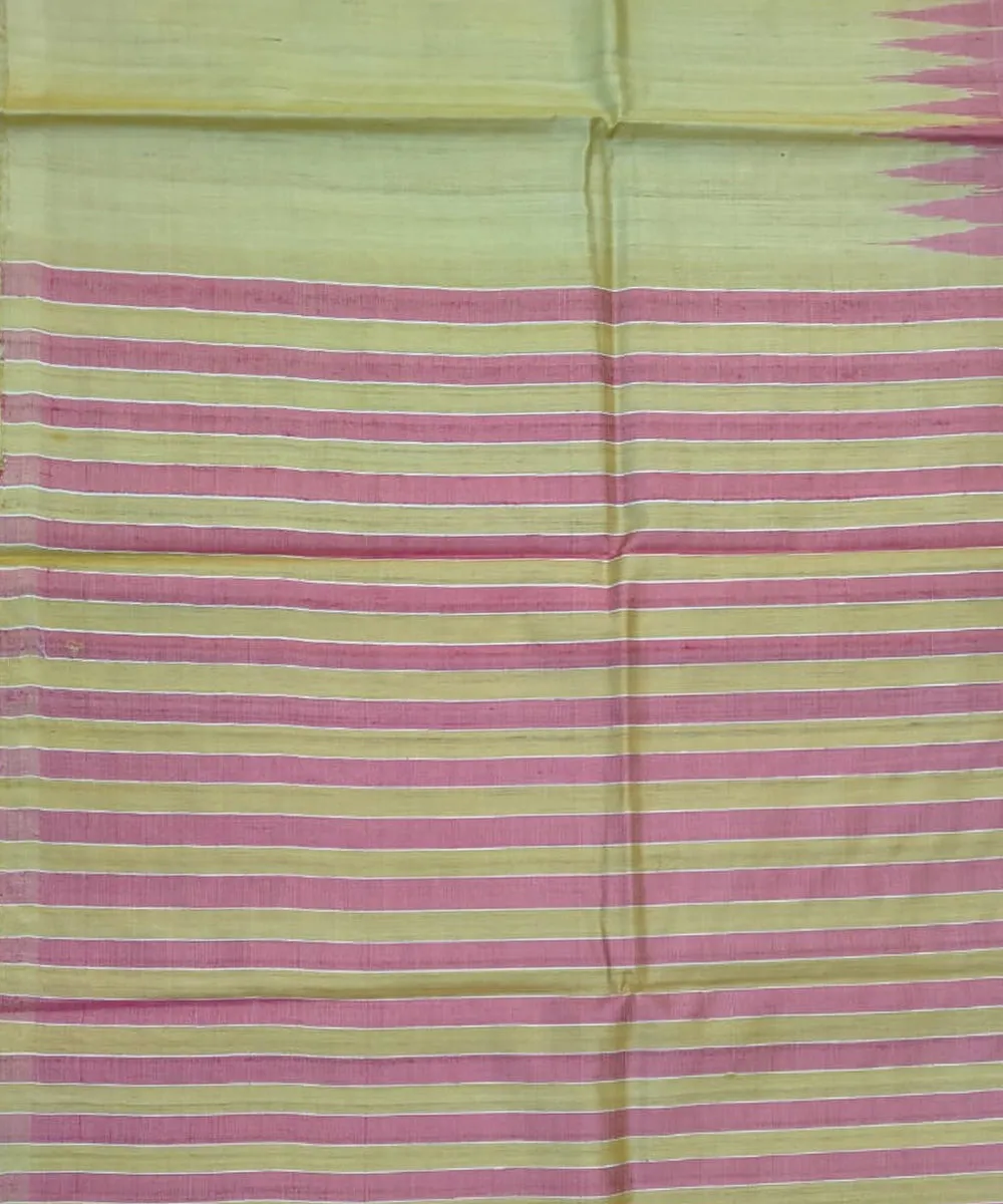 Yellow brown silk handloom gopalpur saree