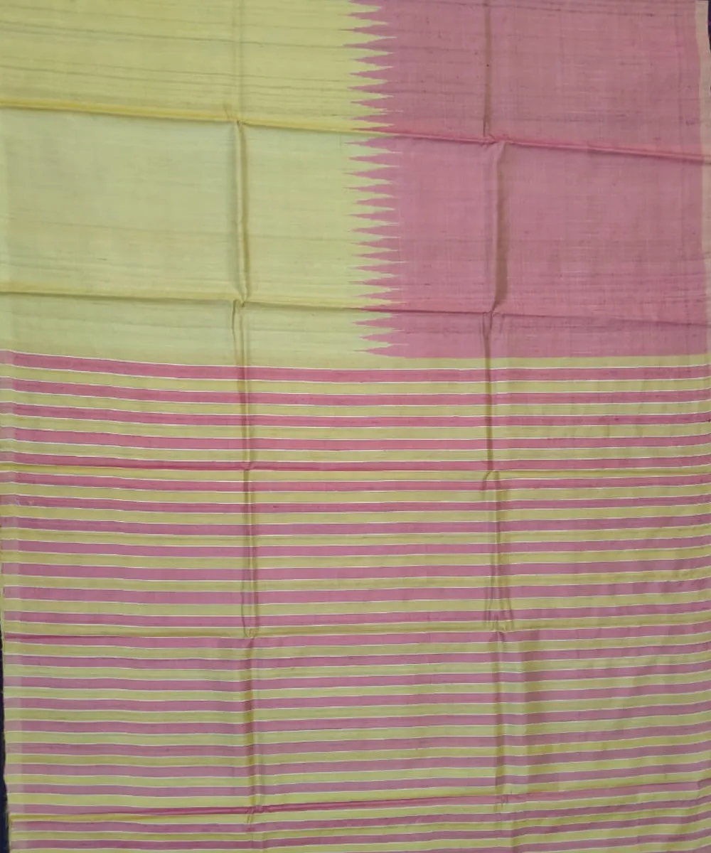 Yellow brown silk handloom gopalpur saree